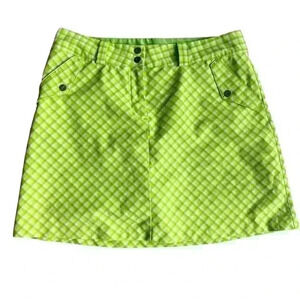 ✨HP✨Nike Golf Tour Performance Green Plaid Skort Women's Size 12